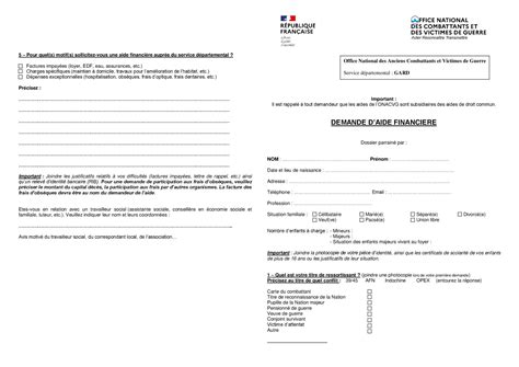 Formulaire aide financière croix-rouge