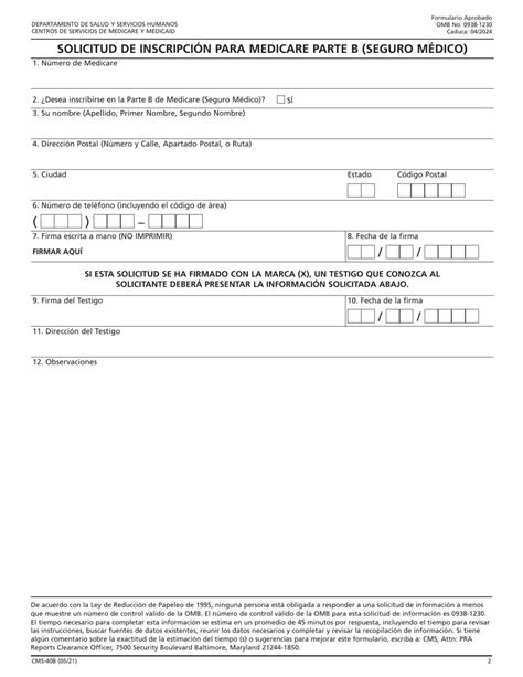 Formulario CMS40B Download Fillable PDF or Fill Online Solicitud De