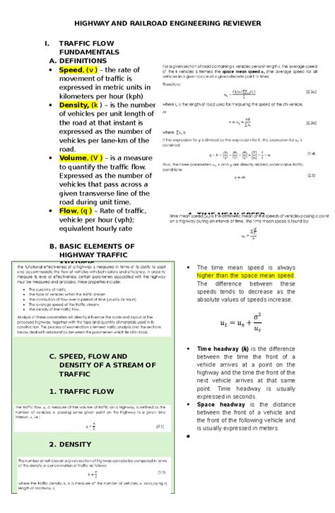 Formulas To Highway The Welcome Engineering Field