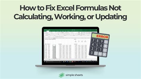 Formulas not working in excel