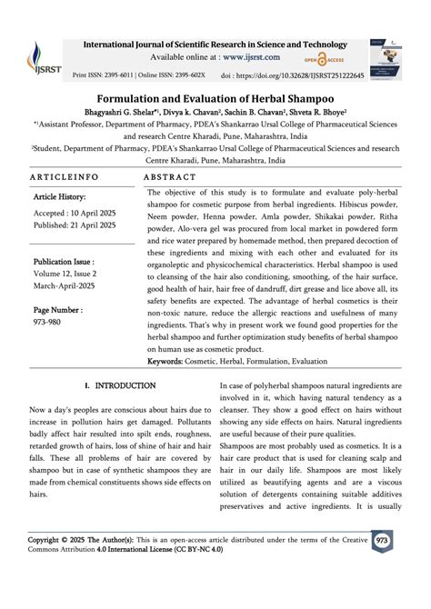 Formulation and evaluation of herbal shampoo powder.  This practical manual provides hands-on t...