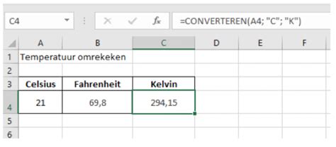 Formule: Omrekenen of converteren in Excel - Handleiding Excel