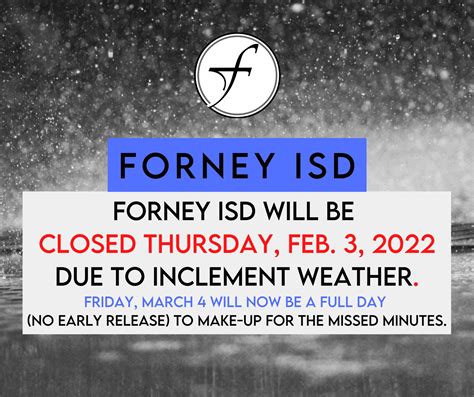 Forney ISD Hello ForneyFamily, With the forecast... Facebook