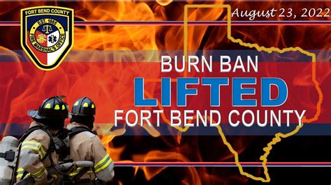 Fort bend burn ban. Sebastian County. (479) 783-6139. BURN BAN LIFTED. (Sebastian County, AR) Judge David Hudson has lifted the burn ban for Sebastian County. Judge Hudson and the Department of Emergency Management have consulted with fire officials and the Arkansas Forestry Commission to determine the current fire danger and if environmental conditions are still ... 
