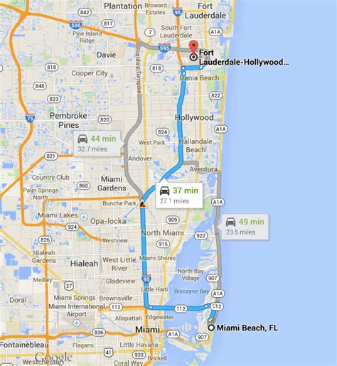 Fort lauderdale airport to miami. Drive • 37 min. Drive from Miami International Airport to Fort Lauderdale 30.4 miles. $5 - $8. Towncar • 37 min. Take a town car from Miami Airport to Fort Lauderdale 30.4 … 