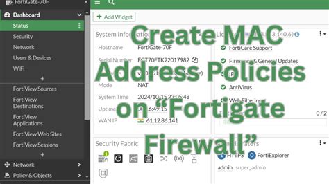 Fortigate block mac address. 6).  For policies in Transparent mode or Vi...