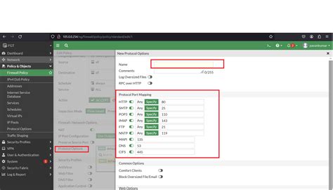 Fortigate proxy options protocol port mapping. Each protocol has a default T...