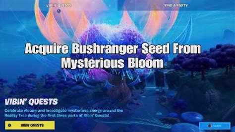 Fortnite How to acquire Bushranger seed from Mysterious Bloom
