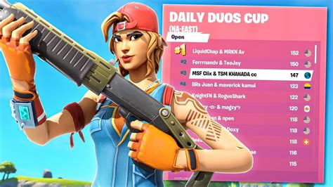 Duos Fill Cup Events. Platform. Region. Session 2 2023-04-01 17:00 - 19:00. Session 3 2023-04-08 17:00 - 19:00. Session 4 2023-04-22 17:00 - 19:00. ... We only list twitch streamers who are verified on Fortnite Tracker. Click here to get verified. There are currently no livestreams available for this event, is the session live? .... Fortnite duos fill cup