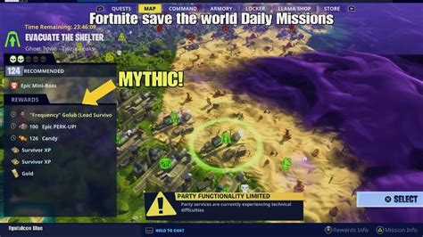 Fortnite mission alert. FortniteDB is an unofficial Fortnite Save the World Database. Discover v-bucks, schematics, heroes, survivors, defenders, weapons, and more. ... Directive: Mission Alert 2! (0 / 1) Complete Mission Alerts at any level in a Scurvy Shoals Venture zone. 10125 Venture XP : Directive: War on the Storm 3 (0 / 1) 
