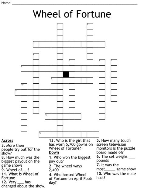 All solutions for "fortune" 7 letters crossword answer - 