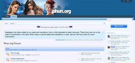 Forum.phun extra. Basically, PhunForum is a forum that caters to adult needs by bringing explicit images and sex videos into the mix. It's a free-to-use website that sets no restrictions or accessibilities of the forum. However, no stuff here is hosted by the site, and when you try to download a video or an image, it will redirect you to other websites. 