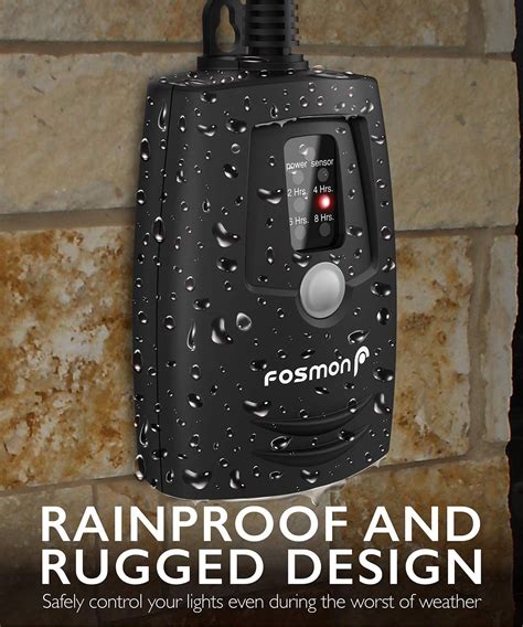 Fosmon Outdoor Photocell Light Timer Outlet with …