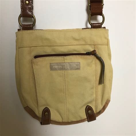 Fossil Canvas Leather Crossbody Bag Handbag Satchel Messenger camo …