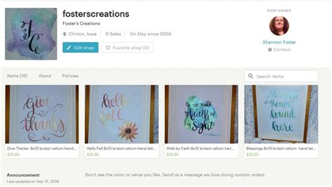 Fosters Creations - Etsy