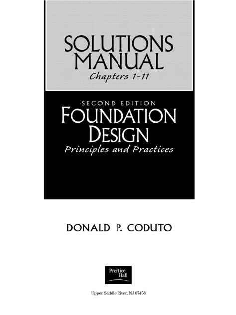 Foundation design 2 edition coduto solution manual. - Le petit guide pour des jours heureux.