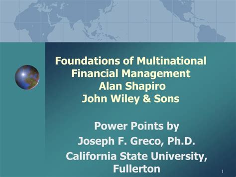 Foundations Of Multinational Financial Management