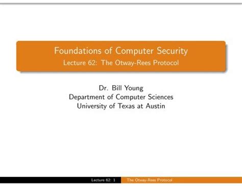 Foundations of Computer Security - University of Texas at …