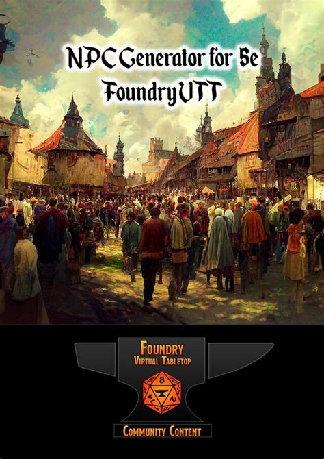 Foundry vtt npc generator. Jan 7, 2019 · An Add-on Module for Foundry Virtual Tabletop. Author: Djphoenix Project Source: Project URL Versions 9+ (Verified 9) Last Updated 2 years ago. A collection of tweaks and features made to aid GMs in running a game of PF2E. NPC Scaling, Token Mapping, a Quick Roller, configurable max hero points, and some QOL improvements. 