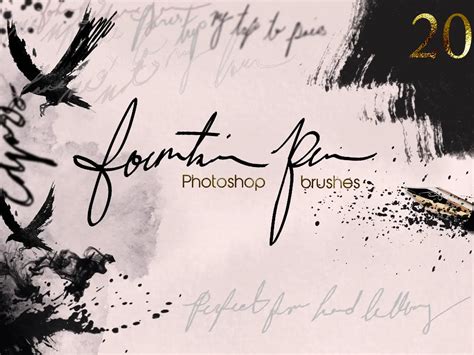 Fountain Pen Photoshop Ink Brushes - photohacklovers.com