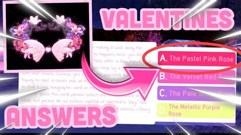 Fountain of dreams valentines answers 2023. Have a better chance than ever to claim a Halo with the answers for this Quiz! Players hoping to get their hands on a rare Halo in the world of Royale High have a better chance than ever to make that happen, now that the Valentine’s Day 2023 update has gone live for this Roblox experience. 