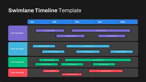 Four Month Project Scheduling Swimlane Timeline Presentation Graphics