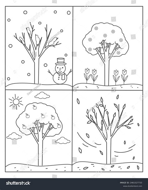 Four Seasons Coloring Shee