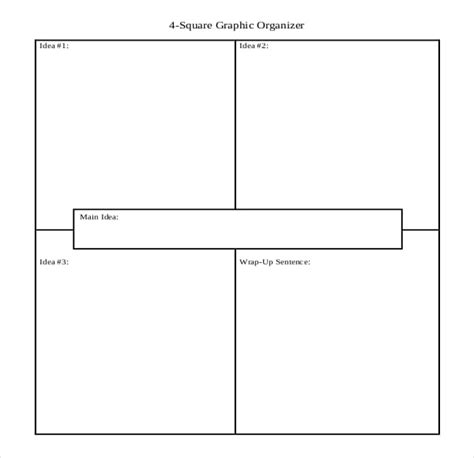 Four Square Graphic Organizer Template Sample