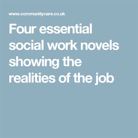 Four essential social work novels showing the …