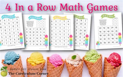 Four in a Row math game is a fun way for students to review 2 and 3