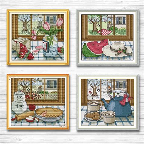 May 17, 2017 · TINMI ATRS DIY Stamped Cross Stitch Landscape Kits Thread Needlework Embroidery Printed Pattern 11CT Home Decoration Four Seasons (Summer) 4.4 out of 5 stars 125 2 offers from $13.99 . Four seasons embroidery kits