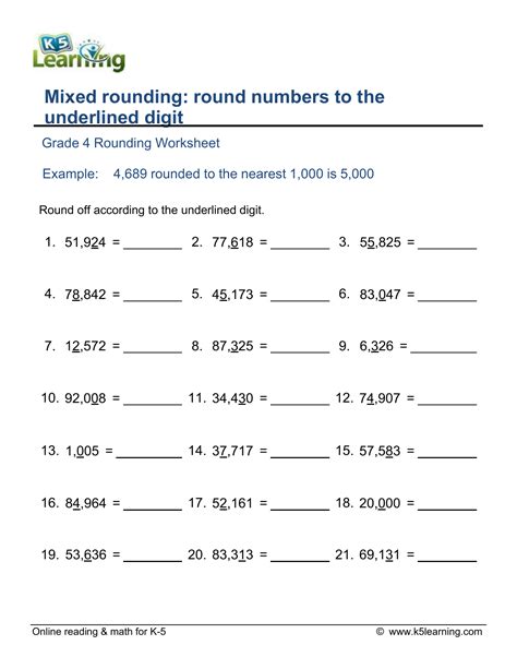 Fourth Grade Rounding Worksheets Have Fun Teaching Worksheets Library