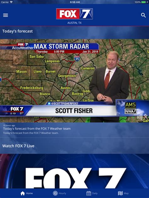 Track your local forecast for the Austin area quickly with the free FOX 7 WAPP.The design gives you radar, hourly, and 7-day weather information just by scrolling.. 