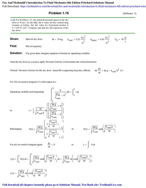 Fox fluid mechanics solution manual 8th. - Crucible study guide act ii answers.