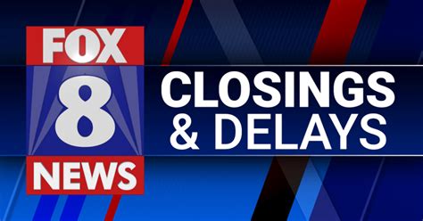 Fox8 closings and delays. Watch Fox 8 News; 2024 Total Solar Eclipse in Ohio; ... Massive swarm of bees delays MLB game 1 day ago. ... Pinpoint School Closings. Download the FOX 8 App. 