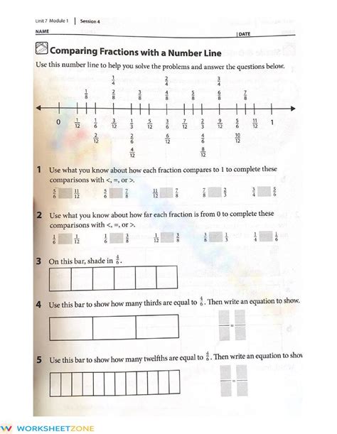 Fraction Lines Worksheets Math Worksheet Nfions And Number Operations