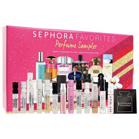 Fragrance sampler. Shop Vanilla Perfume Discovery Set by Sephora Favorites at Sephora. This is a sampler set with a certificate for a travel spray, candle, or rollerball. 