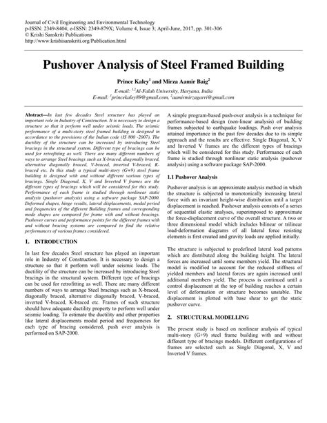 Frame Steel Example Sap Analysis Pushover