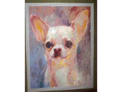 Framed Diamond Mosaic Art "Yorkie Ears" BiddingForGood