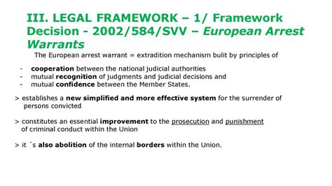 Framework decision on the European arrest warrant