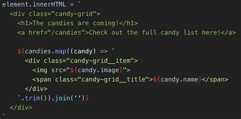 Frameworkless JavaScript Template Literals with HTML Syntax Highlighting