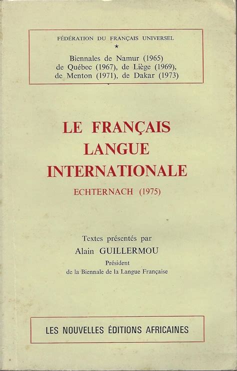 Français, langue internationale et la biennale d'echternach. - Hallucinogenic drugs parent guides to childhood drug use book 6.