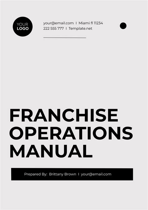Franchise Operations Manual