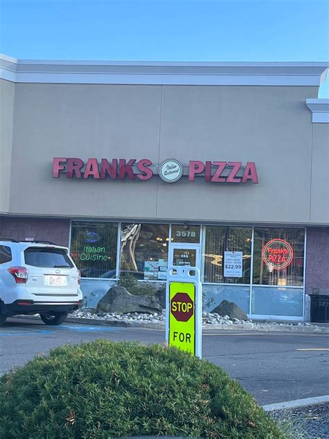  Soups & Salads. Subs, Wraps, Paninis. Meats. Pastas Dinners. Kid's Menu. Catering. More. Enjoy one of our delicious baked pasta dinners at Frank’s Pizza Bartonsville. It comes over your choice of pasta with a soup or salad and bread. . 