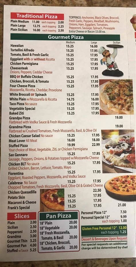 Frank’s Pizza. 54 $ Inexpensive Pizza, Italian, Sandwiches. Maria’s Pizzeria And Restaurant. 67 $$ Moderate Pizza, Italian. Domenico’s Pizza Place. 38 ... Best Steak Restaurant in Lake Hopatcong. Lake Hopatcong in Lake Hopatcong. Vinny And Somd in Lake Hopatcong. Browse Nearby. Things to Do. Coffee. Desserts. Wineries.