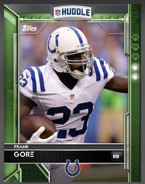 This 2023 Panini Impeccable trading card features National Football League (NFL) legend Frank Gore with a beautiful on card autograph. The card is made of high-quality paper with standard size and showcases Gore in his 49ers uniform. This is a rare card with only 25 produced and it would make a great addition to any sports trading card collection. The card is from the 2023 NFL season and .... 