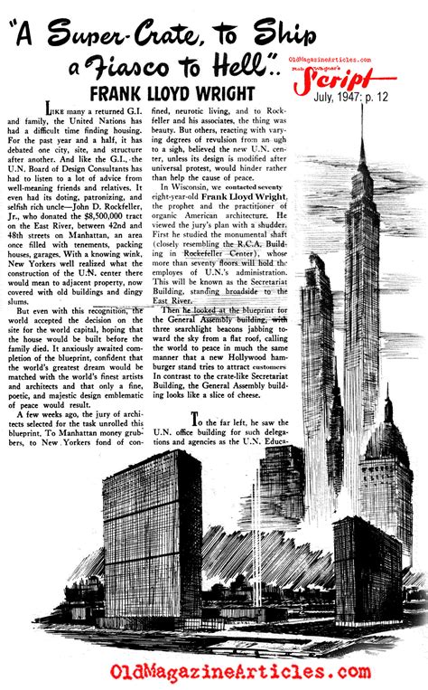 Frank lloyd wright articles
