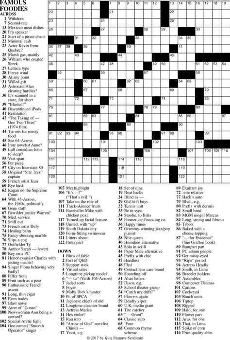 SUNDAY PREMIER CROSSWORD Seeing the light 2023-12-17 - | KING FEATURES SUNDAY, DECEMBER 17, 2023. ACROSS. 1 Direct applause toward 8 Finder's cry. 11 April follower. ... LAST SUNDAY'S ANSWER. 92 Vow. 93 Revel at a really hoppin' party. 94 "Carlos" star Edgar 95 Neighbor of Ethiopia 96 Sinister gaze. 101 Like some congestion 104 Rival .... 