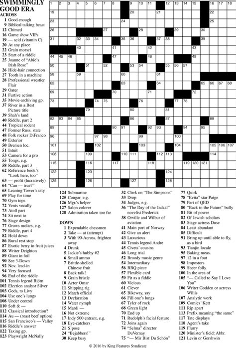 Chicago Sun-Times (Sunday) PREMIER CROSSWORD By Frank A. Longo U.K. PLAY 2024-03-31 - ACROSS. 1 Give a right to. 8 Eye narrowly. 14 Choir songs. 20 Dog collar attachment­s. 21 Ends of bridal paths. 22 See 1-Down. 23 Refrigerat­or, stove or dryer. 25 Warship fleet. 26 Over yonder. 27 Designer Gucci. 28 Lhasa — (little dogs) 29 Mega Stuf cookies
