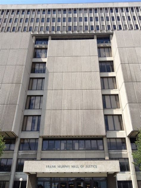 Frank Murphy Hall Of Justice, Detroit Detroit's Frank Murphy Hall of Justice houses the Criminal Division of the Third Judicial Circuit of Michigan, also known as Wayne County Circuit Court, the Wayne County Prosecutor's Office and former ly housed Detroit Recorder's Court. Located in the Greektown district, the twelve-story Brutalist .... 
